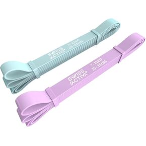 Swiss Activa+ Women's Resistance Bands Set Workout Bands- Versatile Exercise Bands for Working Out, Pilates Bands,Physical Therapy, and Strength Training 7-15 Kg