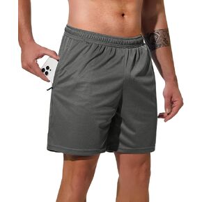 Men Drawstring Athletic Shorts Elastic Waistband Running Shorts Quick Dry Activewear Gym Workout Shorts