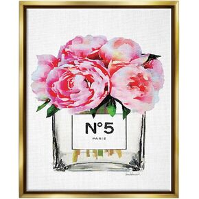 Stupell Industries Glam Paris Vase with Pink Peony Stretched Canvas Wall Art, Proudly Made in USA