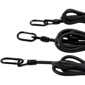 Swim Tether Replacement - American Made Stretch Resistance Band with Clips Cord Bungee UV Resistant for Outdoors Swimming Pool Multipurpose Single Length - 3 Pack (4.5' 6' 8')
