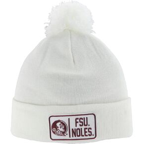 ZHATS NCAA Officially Licensed Pom Beanie Patch Defer White