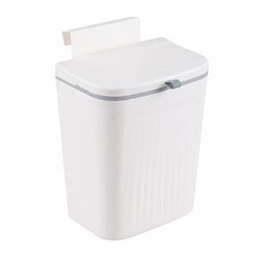 12 Liter Plastic Hanging Wall-Mounted Garbage Can, White