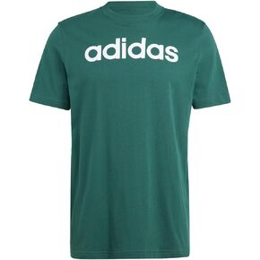 adidas Men's Size Essentials Single Jersey Linear Embroidered Logo T-Shirt, Collegiate Green, X-Large Tall