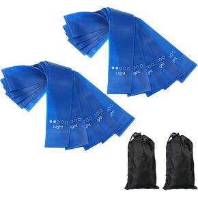 PATIKIL Resistance Bands Set, 10 Pack 10-15 LBS Stretch Workout Bands with Carry Bag for Pilates Yoga Gym Outdoor Exercise, Blue