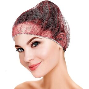 AMZ Medical Supply Brown Disposable Hair Net 18 Inch. Pack of 100 Nylon Kitchen Hair Nets Food Service Disposable with Elastic Edge. Soft Durable Bouffant Hair Nets Food Service Women and Men