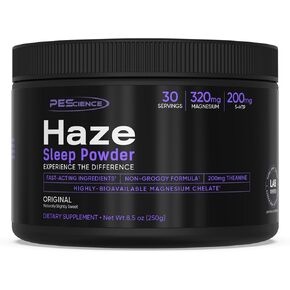 PEscience Haze Sleep Powder, Unflavored, Sleep Support with 5-HTP and Magnesium Glycerophosphate, 30 Servings