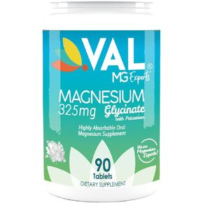 VAL MG Experts Magnesium Glycinate Plus B6 & Potassium - Stress Relief - 90 Tablets