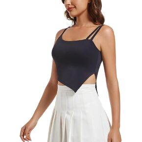 Longline Sports Bras for Women Adjustable Workout Gym Fitness Yoga Padded Bra Crop Tank Tops with Built in Bras Camisole