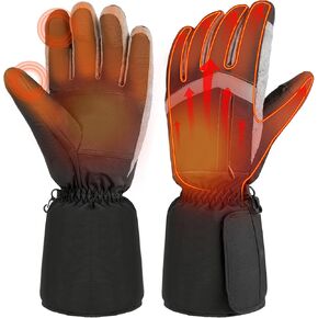 Heated Gloves for Men Women, Touchscreen Electric Waterproof Heating Gloves for Cycling Camping Motorcycle Driving Hiking Skiing Snowboarding Outdoor Winter Sport