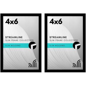 Americanflat 40x40 Picture Frame with Polished Plexiglass - Streamline Collection - Thin Square Picture Frame for Wall Display - Hanging Hardware Included - Black