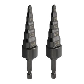 2PCS Copper Tube Expander, 5 in1 Air Conditioner Copper Pipe Swaging Flaring Drill Bits Repair Tool 1/4 Inch Hex Shank Copper Pipe Flaring Tool (1/4'', 3/8'',1/2'',5/8'',3/4'')