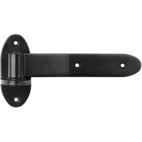 4 Pack 8-3/8 in. Black T Strap Hinge Heavy Duty Cranked Band Hinges Gate Hinges, Carbon Steel T Shaped Lift Off Barn Hinge Fence Hinge Removeable Pin Door Hinge for Shed Barn and Garage, Thickness 5mm