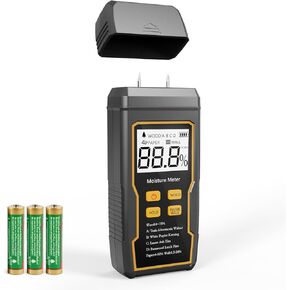 Wood Moisture Meter, 2 Pins Moisture Meter for Drywall, Moisture Meter for Wood, Backlit LCD Display with Audible and Visual, for Wood, Wall, Cardboard, Drywall, Water Leak Detector