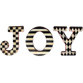 MacKenzie-Childs Joy Letter Decor, Holiday Home Decoration, Wooden Christmas Sign