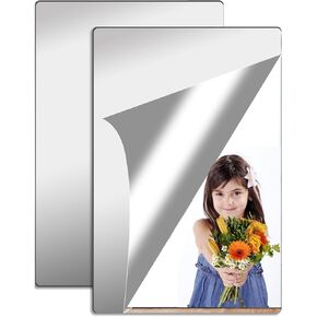 YIKANGHENG Flexible Self-Adhesive Wall Mirror, 2 Pcs 11.8 Inch x 7.8 Inch 2 mm Thick Acrylic Mirror Sheets Stickers for Bathroom and Bedroom (2, 20x30)