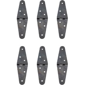 6PCS 4.43x1.18inch Metal Cabinet Latch Door Hinge Heavy Duty Oval Olive Lace Hinge with Screws for Cabinet Door Crates Deck Hatches
