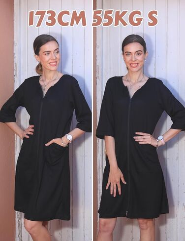 Ekouaer أردية بسحاب للنساء رداء حمام وافل فستان منزلي خفيف الوزن بطول الركبة S-XXL in Saudi Arabia