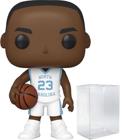 POP Basketball: UNC - Michael Jordan (Tar Heels White Away Jersey) Funko Vinyl Figure (Bundled with Compatible Box Protector Case), Multicolor, 3.75 inches in Saudi Arabia