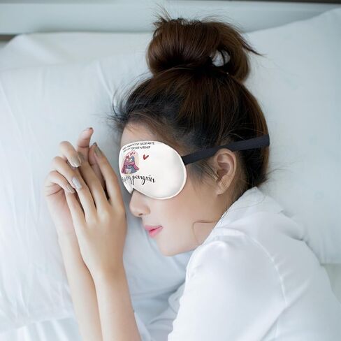 Kdqua You are My Penguin Love Eye Mask for Women Wife Girlfriend Boyfriend, Cute Romantic Couple Penguins Silk Blackout Eye Mask for Sleeping, Wedding Gifts Adjustable Straps Lightweight Sleep Mask in Kuwait