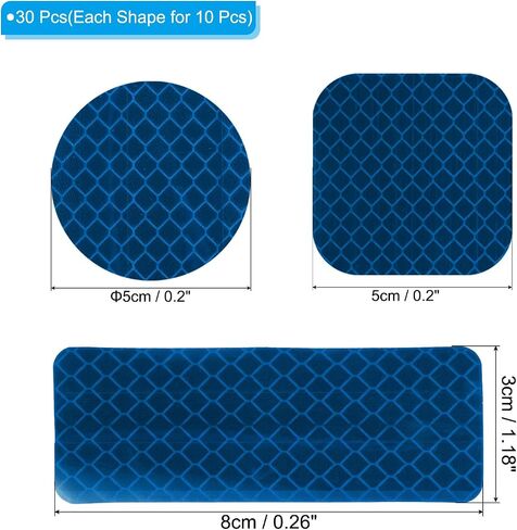 PATIKIL Reflective Stickers, 30 Pcs Safety High Visibility Reflective Sticker Waterproof Outdoor Reflectors for Bicycle, Clothing, Red (3 Shapes) in Saudi Arabia