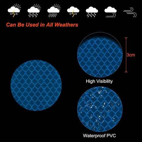 PATIKIL Reflective Stickers, 30 Pcs Safety High Visibility Reflective Sticker Waterproof Outdoor Reflectors for Bicycle, Clothing, Red (3 Shapes) in Saudi Arabia