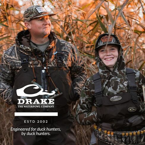 سترة Drake Waterfowl للرجال MST Endurance Hunting بغطاء للرأس مبطن بالصوف بسحاب ربع دافئ مع حقيبة كنغر وجيب صدر Magnattach، المدرسة القديمة، مقاس XX-Large in Saudi Arabia