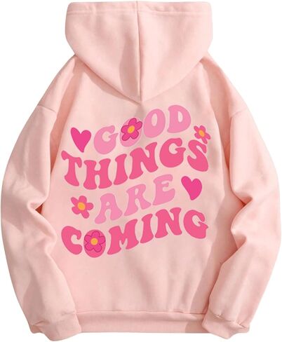SOLY HUX Women's Letter Graphic Oversized Hoodies Aesthetic Hooded Sweatshirt Pullover Fall Clothes in Saudi Arabia