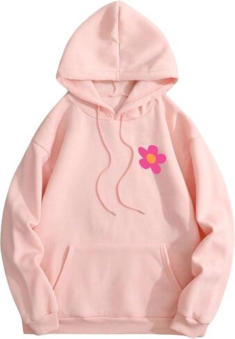 SOLY HUX Women's Letter Graphic Oversized Hoodies Aesthetic Hooded Sweatshirt Pullover Fall Clothes in Saudi Arabia