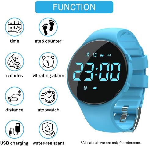 Fitness Watch (No Need App) Pedometer Watch for Calories, Distance, Step Counter for Walking Mens Womens Digital Watch Waterproof Sports Watch Fitness Tracker Without Smartphone in Saudi Arabia