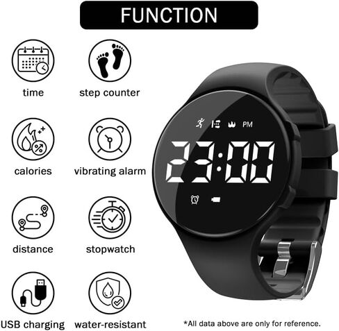 Fitness Watch (No Need App) Pedometer Watch for Calories, Distance, Step Counter for Walking Mens Womens Digital Watch Waterproof Sports Watch Fitness Tracker Without Smartphone in Saudi Arabia