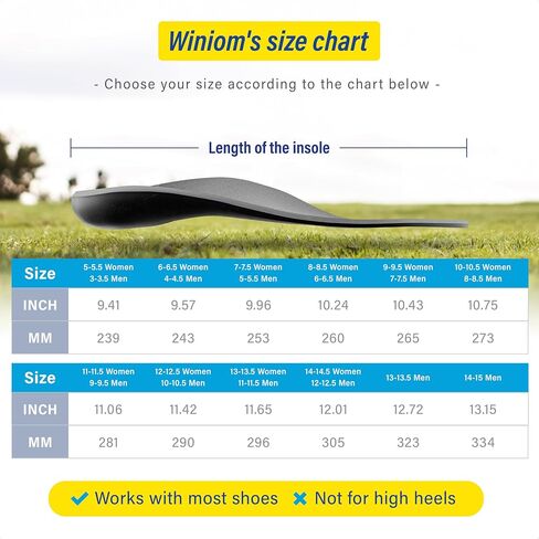 Orthotic Insoles for Plantar Fasciitis - Arch Support, Shock Absorption, Shoe Inserts for Men & Women - Relieve Heel & Foot Pain, Ideal for Flat Feet (Black, M 10-10.5 / W 12-12.5) in Saudi Arabia