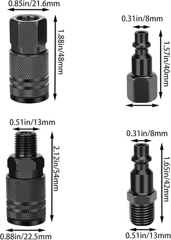 Air Hose Fittings,6 Pieces 1/4" NPT Air Coupler and Plug Kit,I/M Air Hose Quick Connect Fittings,Industrial Solid Brass Quick Connector Set,Air Tool Fittings & Air Compressor Accessories Set in Saudi Arabia