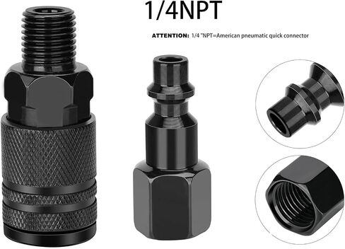 Air Hose Fittings,6 Pieces 1/4" NPT Air Coupler and Plug Kit,I/M Air Hose Quick Connect Fittings,Industrial Solid Brass Quick Connector Set,Air Tool Fittings & Air Compressor Accessories Set in Saudi Arabia