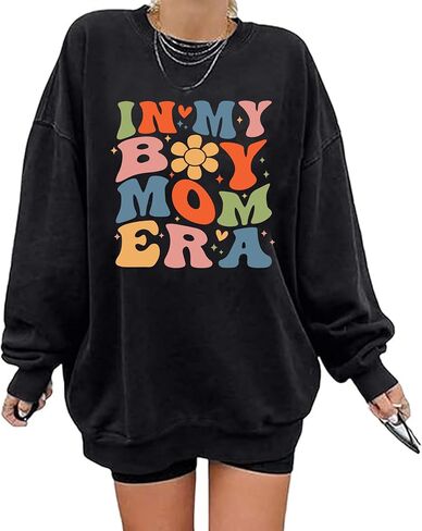 Mama Sweatshirt for Women In My Mama Era Shirts Oversized Mom Long Sleeve Casual Pullovers Blouse Top in Saudi Arabia