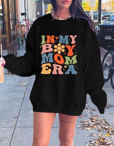 Mama Sweatshirt for Women In My Mama Era Shirts Oversized Mom Long Sleeve Casual Pullovers Blouse Top in Saudi Arabia