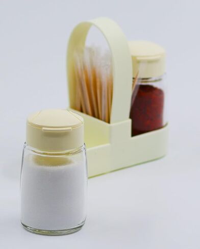 Glass Salt and Pepper Shakers Set Clear Salt Containers for Gifts Set Of 2 (White with Holder) in Saudi Arabia