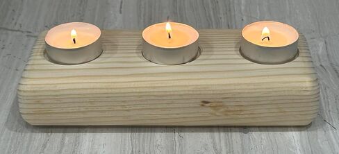 حامل شموع Tealight بني مستدير من الطوب الخشبي حامل شموع Tealight صورة ظلية (بني إسبرسو) حامل شموع متعدد قطع مركزية لأفكار طاولة القهوة حامل شمع خشبي 8 بوصات in Kuwait