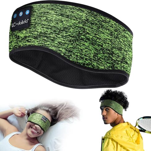 LC-dolida Sleep Headphones Bluetooth Headband Music Band Wireless Cozy Headband Headphones with Thin HD Stereo Speakers Perfect for Side Sleepers, Sport, Yoga, Travel (Classic Black) in Saudi Arabia