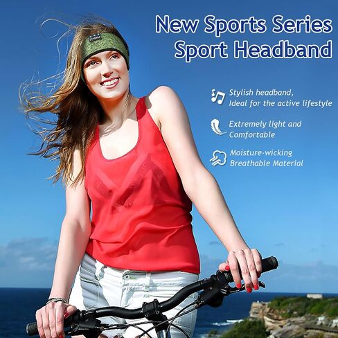 LC-dolida Sleep Headphones Bluetooth Headband Music Band Wireless Cozy Headband Headphones with Thin HD Stereo Speakers Perfect for Side Sleepers, Sport, Yoga, Travel (Classic Black) in Saudi Arabia
