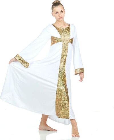 Danzcue Girls Praise Cross Long Sleeve Dress in Saudi Arabia