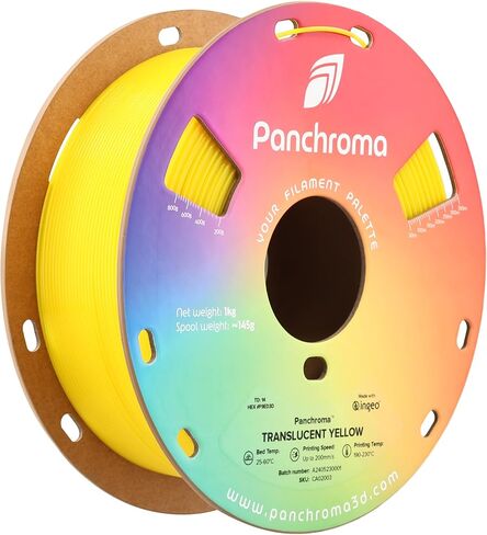 Polymaker Panchroma Translucent PLA Filament 1.75mm Yellow, 1.75 Translucent Yellow PLA 3D Printing Filament 1kg Spool - Panchroma High Translucency 1.75 PLA 3D Printer Filament in Kuwait