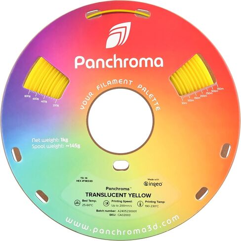 Polymaker Panchroma Translucent PLA Filament 1.75mm Yellow, 1.75 Translucent Yellow PLA 3D Printing Filament 1kg Spool - Panchroma High Translucency 1.75 PLA 3D Printer Filament in Kuwait