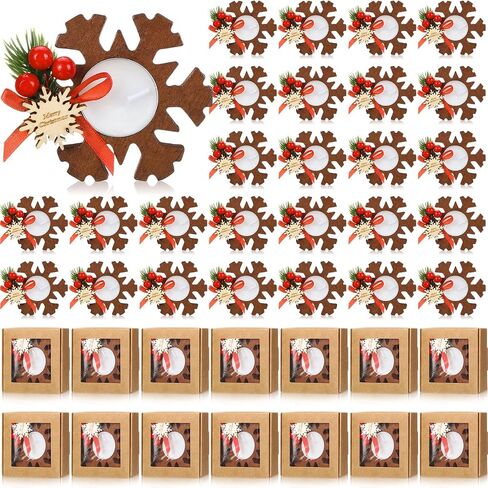 50 Pcs Christmas Wood Candle Holders Bulk Snowflake Tealight Candle Table Centerpiece Church Candle Holders Christmas Candle Favors Souvenirs for Guest Christmas Home Weeding Decor (Light) in Saudi Arabia
