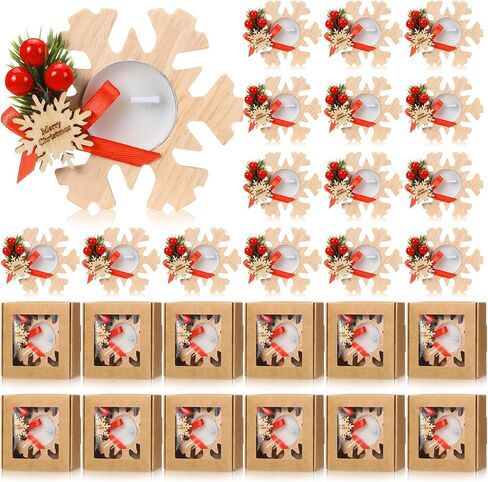 50 Pcs Christmas Wood Candle Holders Bulk Snowflake Tealight Candle Table Centerpiece Church Candle Holders Christmas Candle Favors Souvenirs for Guest Christmas Home Weeding Decor (Light) in Saudi Arabia