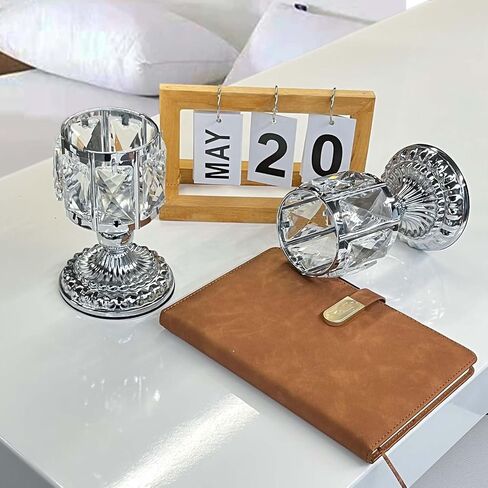 Gold Crystal Candle Holders for Table Centerpiece Tealight Candle Holder Dining Table Centerpiece Table Decorations Wedding Coffee Gold Table Decor Home (2 Pack, Silver) in Kuwait