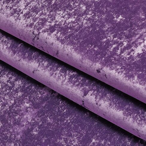 Fredsure Distressed Velvet Window Curtains Pair, Purple 50"x84" in Saudi Arabia