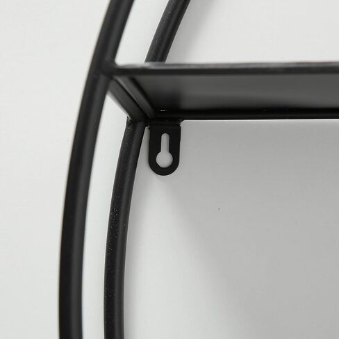 رف حائط معدني دائري صناعي من WHW Whole House Worlds، 4 مستويات، عائم، طراز سكاندي المعاصر، حديد أسود، قطر 29 بوصة in Kuwait