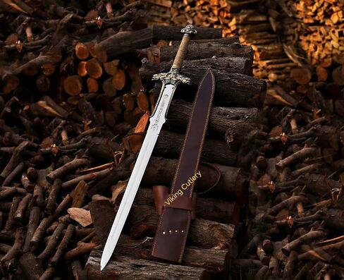 [Viking Cutlery] Handmade Conan Atlantean Sword 1095 Carbon Steel Brass Fittings-Real viking sword-Conan Barbarian Hunting Sword - Real Battle Worrior sword,Best Gift for Men (Conan Sword) in Saudi Arabia