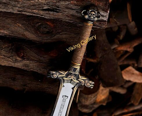 [Viking Cutlery] Handmade Conan Atlantean Sword 1095 Carbon Steel Brass Fittings-Real viking sword-Conan Barbarian Hunting Sword - Real Battle Worrior sword,Best Gift for Men (Conan Sword) in Saudi Arabia