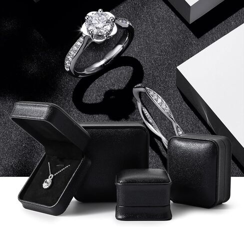 صندوق هدايا أقراط من جلد البولي يوريثان الأسود العتيق صندوق هدايا من الألياف الدقيقة الداخلية صندوق أقراط صغير in Kuwait